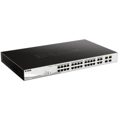 D-Link DGS-1210-28MP 28-Port Gigabit L2+ Managed PoE+ Switch, 24 PoE+ Gigabit ports and 4 SFP ports